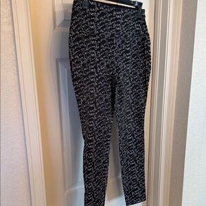 Black Script Print Leggings